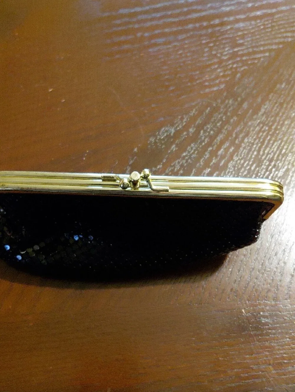 Vintage Black Sequin Frame Clutch - Women's Evening Bag